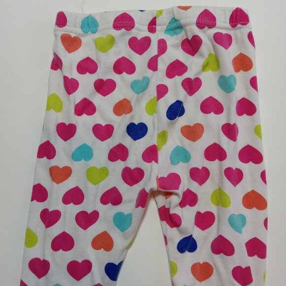 George Girls Heart Pajamas PJS Size 12-18 Months Cotton Hearts Heart Pink White - Picture 6 of 6